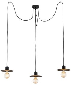 Lustra cu Pendule metalice stil industrial CORSO 3 negru