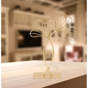 Decorațiune Mauro Ferretti Leaf Glam, înălțime 35 cm, auriu