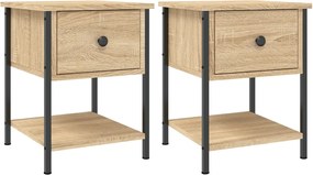 vidaXL Noptiere, 2 buc., stejar sonoma, 34x35,5x45 cm, lemn compozit