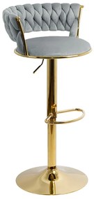 Scaun Bar Catifea Gri ABS 118 - Modern, Elegant, Reglabil