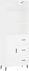vidaXL Dulap înalt, alb, 69,5x34x180 cm, lemn compozit