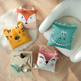 Pernă pentru copii din catifea 40x40 cm Tigry – douceur d'intérieur