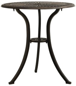 vidaXL Masă de grădină, bronz, 62x62x65 cm, aluminiu turnat
