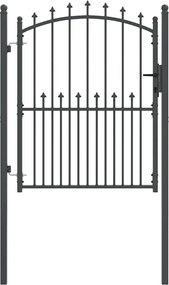 vidaXL Poartă de gard cu țepi Gri 150 x 100 cm Oțel vopsit în pulbere