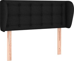 vidaXL Tăblie de pat cu aripioare negru 83x23x78/88 cm material textil