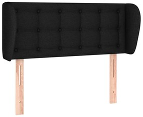 3117554 vidaXL Tăblie de pat cu aripioare negru 83x23x78/88 cm material textil