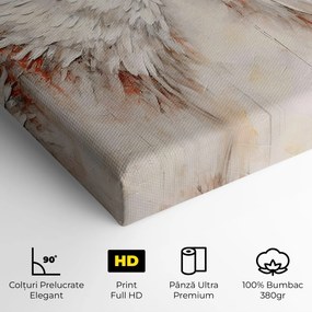 Tablou Canvas, 40x80cm, Dormitor si Living, Moderne, Textura de pictura, White Bloody Wings