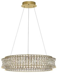 Lustra suspendata LED auriu, cristale sticla CELYSIA 80cm