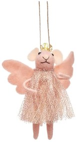 Ornament de Crăciun lucrat manual din material textil 13 cm Pink Princess Fairy Mouse – Sass &amp; Belle
