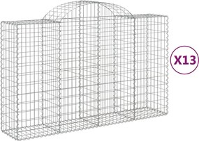 vidaXL Coșuri gabion arcuite 13 buc, 200x50x120/140 cm,fier galvanizat