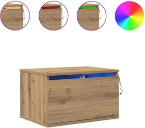 vidaXL Noptieră suspendată cu sertar Stejar Artizanal 50 x 36 x 30 cm