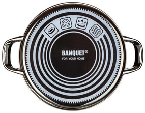 Banquet Oală emailată METALLIC Black 22 cm, 3,7 5l, cu capac, 22 cm