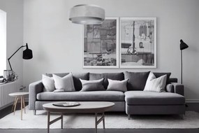 Lustră pe cablu DOBLO 1xE27/60W/230V d. 60 cm gri/argintiu