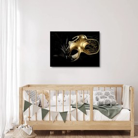 Tablou pe sticlă masca aurie (70x50 cm)