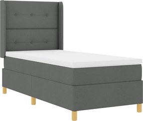 vidaXL Pat cu arcuri cu saltea cu headboard Gri 140 x 200 cm țesătură