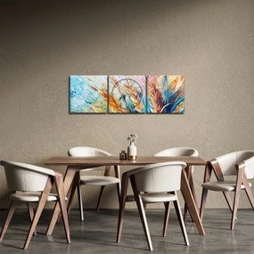 Tablou - Grâu, abstracție (cu ceas) (90x30 cm)