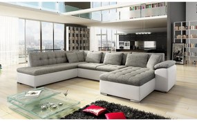 Colțar în formă de U Talina cu funcție de dormit (D) (piele ecologică Soft 017 + Lawa 05). 1058588