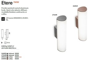 Aplica LED exterior design modern ETERE AP COFFEE 3000K