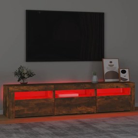 Comoda TV cu lumini LED, stejar fumuriu, 180x35x40 cm 1, Stejar afumat, 180 x 35 x 40 cm