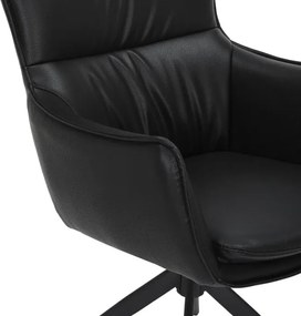 Set de 2 scaune pivotante VOGUE piele sintetica neagra