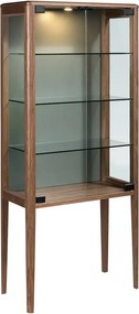 Vitrina design LUX cu iluminat Glass and Walnut