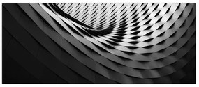 Tablou abstract - spirală alb neagră (120x50 cm)