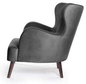 Fotoliu gri închis wing cu tapițerie din catifea Noemye – Bonami Selection
