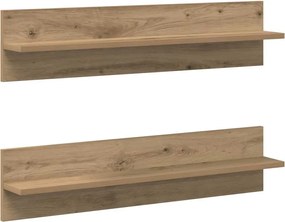 vidaXL Raft de perete cu raft 2 pcs Stejar Artizanal 80 x 11,5 x 18 cm
