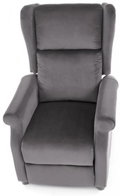 Fotoliu recliner Agustin 2 velvet gri H107 cm