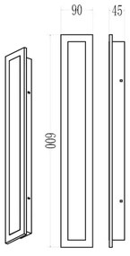 Aplică LED de exterior pentru perete WOW LED/20W/230V 3000/4000/6500K 60 cm IP54 neagră