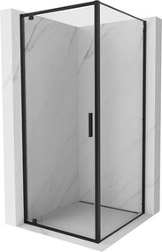 Mexen Exo cabină de duș pivotantă 100 x 100 cm, transparentă, neagră - 8181-100-100-70-00