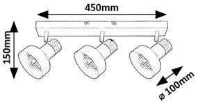Spot Rabalux 73057 SASKIA 3xE14/15W/230V