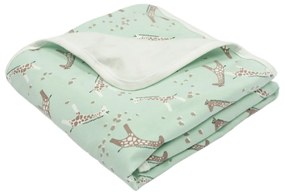 Paturica bebe din bumbac flausat moale si pufos pe interior 85x85 cm Kidizi Giraffe