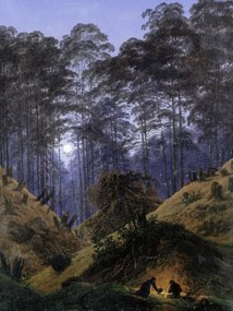 Reproducere The Forest under Moonlight, Caspar David Friedrich