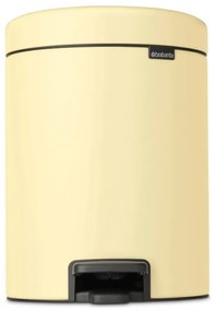 Cos cu pedala Brabantia NewIcon 1008840, 5 L, Inchidere lina, Baza antiderapanta, Galben