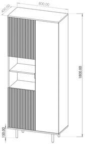Dulap cu rafturi Nalani R3D (negru). 1071318