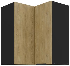 Dulap superior de bucătărie de colț Carminia 60x60 GN-72 2F (90) (stejar cremona + negru). 1128001
