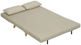 HOMCOM Canapea de dormit Canapea de relaxare Canapea Canapea, inclusiv 2 perne, Material de Catifea, 130 x 78 x 79 cm, Bej | Aosom Romania