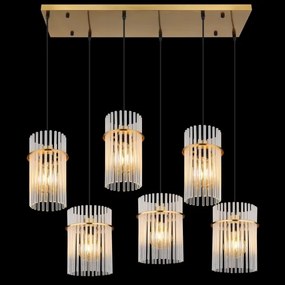 Globo 15698-6HM - Candelabru suspendat pe cablu GORLEY 6xE27/60W/230V auriu