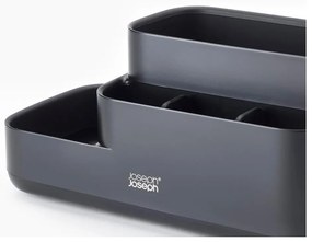 Organizator de baie negru din plastic EasyStore – Joseph Joseph