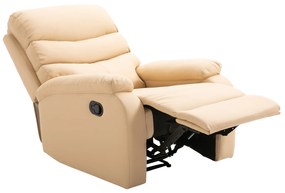 Homcom Fotoliu Relax cu suport pentru picioare care se poate ridica Fotoliu rabatabil fotolii pentru cameră din piele ecologică Fotoliu ergonomic Bej