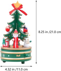 Carusel muzical Xmas Tree 11x21cm, Verde