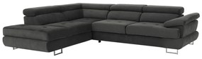 Coltar extensibil BUTON P stanga gri-maroniu, 275x71/85x225 cm
