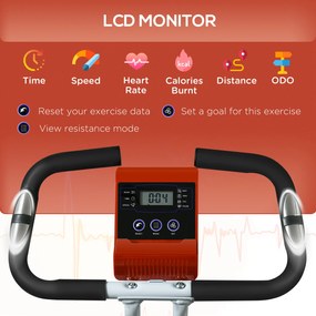 SPORTNOW Bicicletă Magnetică Pliabilă cu 8 Niveluri de Rezistență și Monitor LCD, 97x43x110 cm, Roșu | Aosom Romania