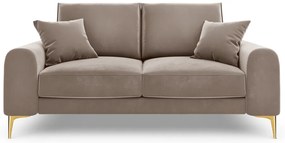 Canapea, Madara, Mazzini Sofas, 2 locuri, gold legs, 172x102x90 cm, catifea, bej