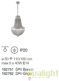 Candelabru design rustic MONET SP6 BIANCO 162751