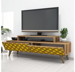 Masă TV/Dulap Clementine (Nuc + Galben). 1088569