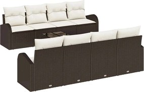 vidaXL Set de canapele pentru grădină Maro 55 x 55 x 37 cm poliratan