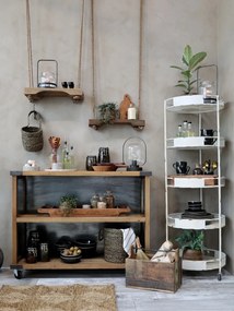 Raft din lemn, cu franghie de iuta, pentru decor, Tall Grimaud