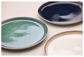 Farfurie albă/verde din gresie ø 27 cm Gastro White/Green – Bitz